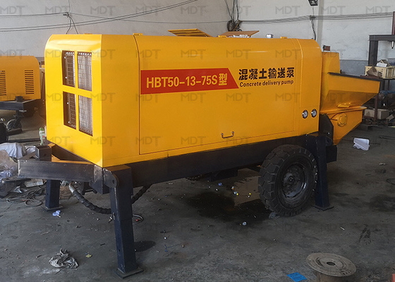 MDT-50 55KW পোর্টেবল কংক্রিট মিক্সার মেশিন ছোট আকারের হলুদ রঙ